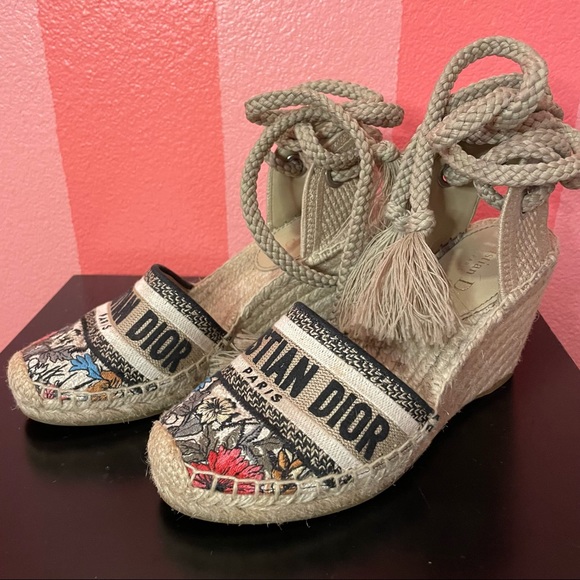 Christan Dior Espadrille wedges - Picture 1 of 6
